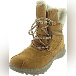 NWT. BareTraps Women Aero Leather Faux Fur Water Resistant Boots in Whiskey. 11M